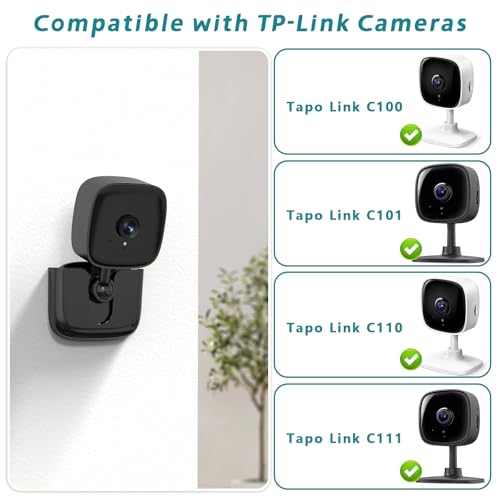 Dukoyb Introducing Adhesive Camera Mount,Fit for Tapo Link Indoor Security Camera C100 /C110,No Drill No Screw Mounting Bracket,No Damage to House Mount Holder,Black,2Pack (Cameras NOT Included) - Image 2