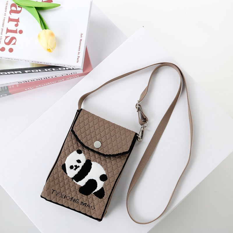 Cute Little Panda Ins New Tote Bag Women'S All-Match Handbag Mobile Phone Bag Exquisite Single Room Bag Crossbody Bag - Image 4
