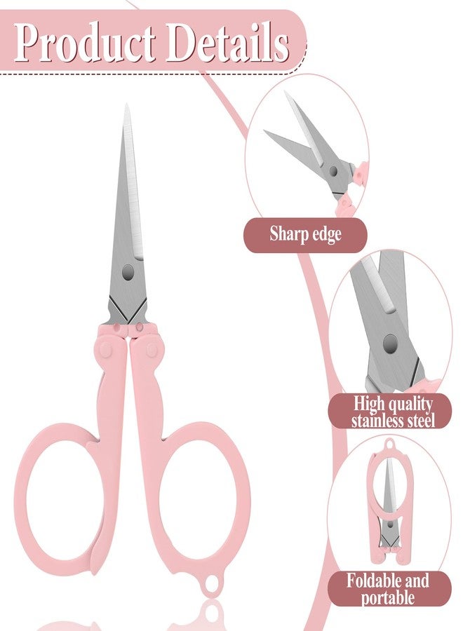 Hariendny 2Pcs Mini Folding Badge Reel Scissors Stainless Steel Scissors with Safety Cap - Mini Shear Tiny Cutter for Crafting, Sewing, Travel - Image 3