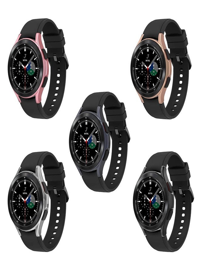 Simpeak 5Pack Screen Protector Compatible with Samsung Galaxy Watch 4 Classic 46mm 2021 Released, Soft Bumper Case Replacement for Galaxy Watch4 Classic 46, 5x Anti-Bubble Glass Film, 5x Back Case - Image 2