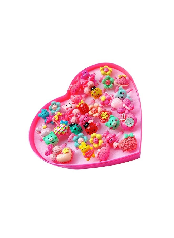 Samvardhan Samvardhan Adjustable Rings Set for Kids | 36 Pcs Jewelry Rings with Heart Shape Box, Birthday Gift  - Image 1