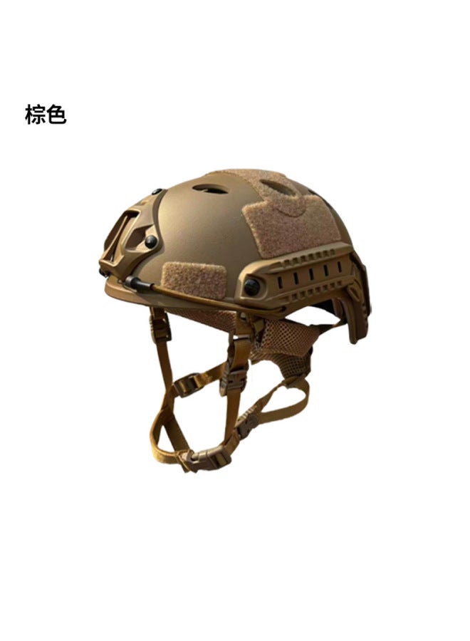 Brown Premium Selection Fast Tactical Helmet Made Of Abs Material, Thickened 6mm+, High-cut Helmet With Upgraded Suspension Lining