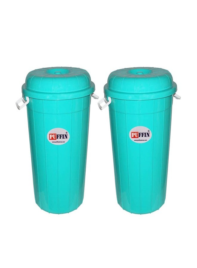 PUFFIN Multipurpose Plastic Storage-Bucket Drum (50ltr pack of 2) green - Image 1