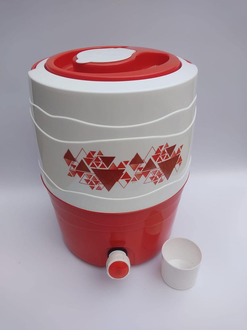 SHREEYETI SHEERYETI Plastic Insulated Water jug Cool Chilled Water Camper jar Insulated Thermos Flask Dispenser Container 20 LTRRed  - Image 1
