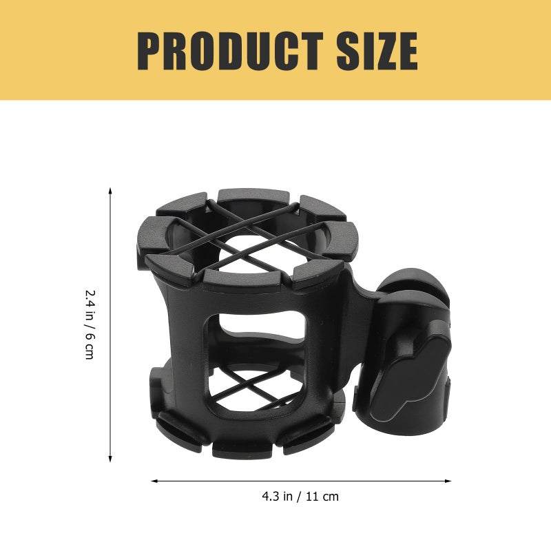 Black Desktop Microphone Stand Clamp with Honeycomb Shockproof Mount for Studio Condenser Mics 2 Pack - Image 3