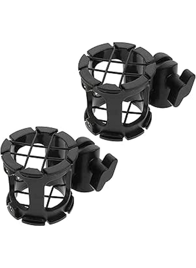 Black Desktop Microphone Stand Clamp with Honeycomb Shockproof Mount for Studio Condenser Mics 2 Pack - Image 1