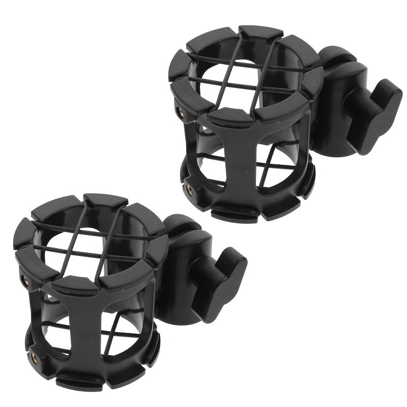Black Desktop Microphone Stand Clamp with Honeycomb Shockproof Mount for Studio Condenser Mics 2 Pack - Image 2