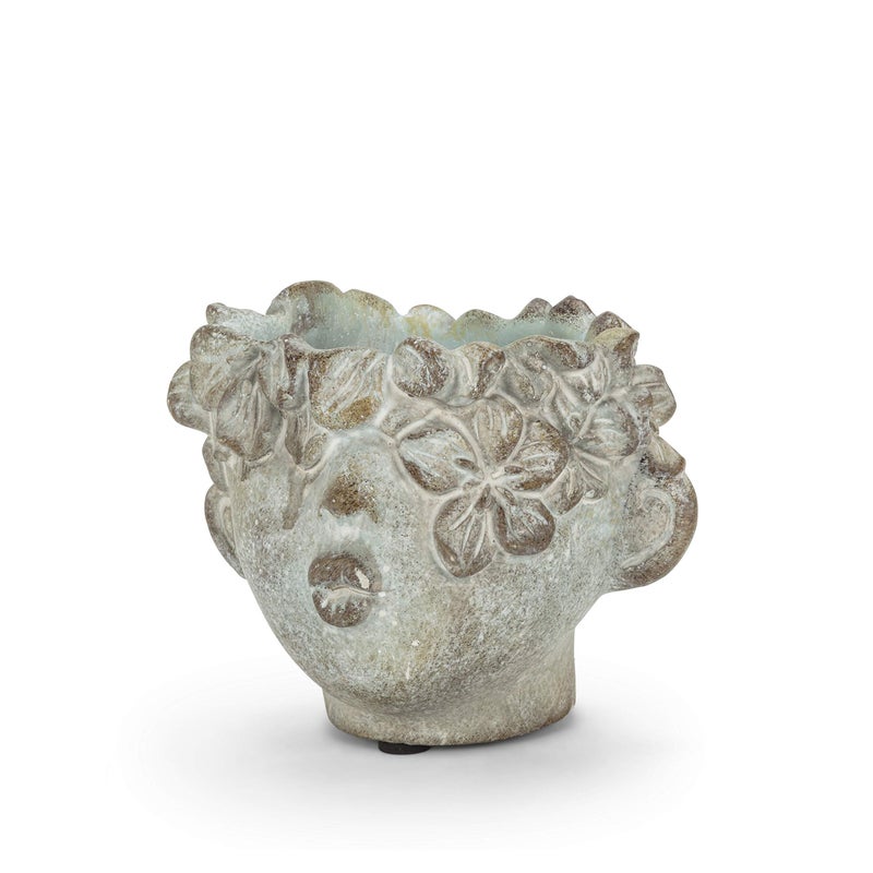 Abbott Collection 27BACI042 Mini Kissing Face Planter Grey