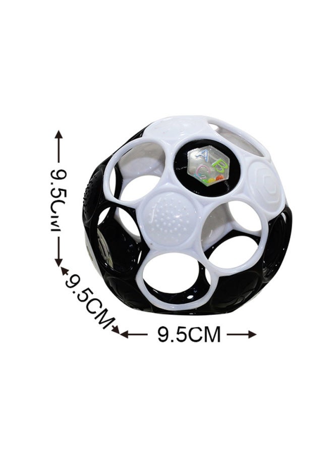 Infants 0-3 Years Old Comfort Education Toys Hand Grip Ball Rattle Hole Ball Soft Rubber Ball-Color:Soft Rubber Ball With Bell 【purple】 3604 - Image 3