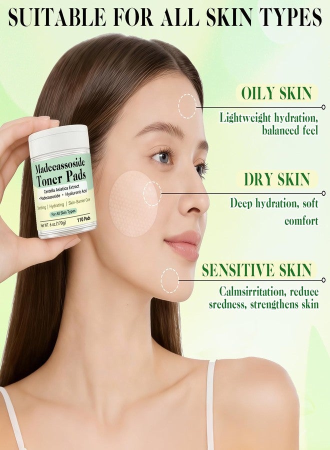 HORSEFISH TOOL Madecassoside Toner Pads, Facial Exfoliating Pads, Redness Reducing Skin Care, Hydrating Pore Care, Toner Pads for Acne Prone, Oily, Clogged Skin, Non Comedogenic, Ideal for All Skin, 110 Pads - Image 5
