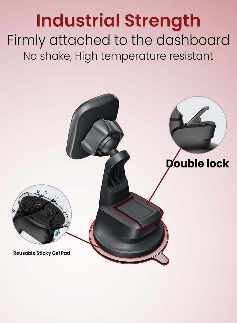 Moxedo Moxedo Magnetic Car Mount Dashboard Phone Holder board Suction Base Adjustable 360 Degree Rotation Compatible for iPhone 13/12/11/XR/XS/XS Max/ Galaxy S20 Note 20 Ultra & All Smartphones  - Image 4