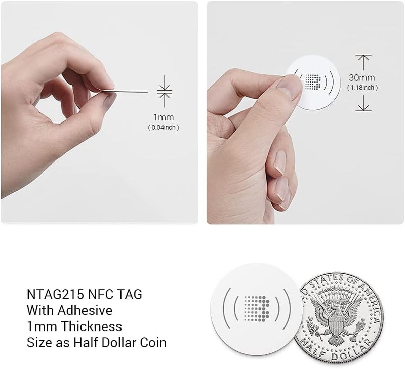 Broadlink NFC Tags, NXP NTAG215 Waterproof NFC Tag Sticker, Trigger Home Automation Devices and Scenes, Compatible with All NFC-Enabled Smart Phones, 5-Pack - Image 2