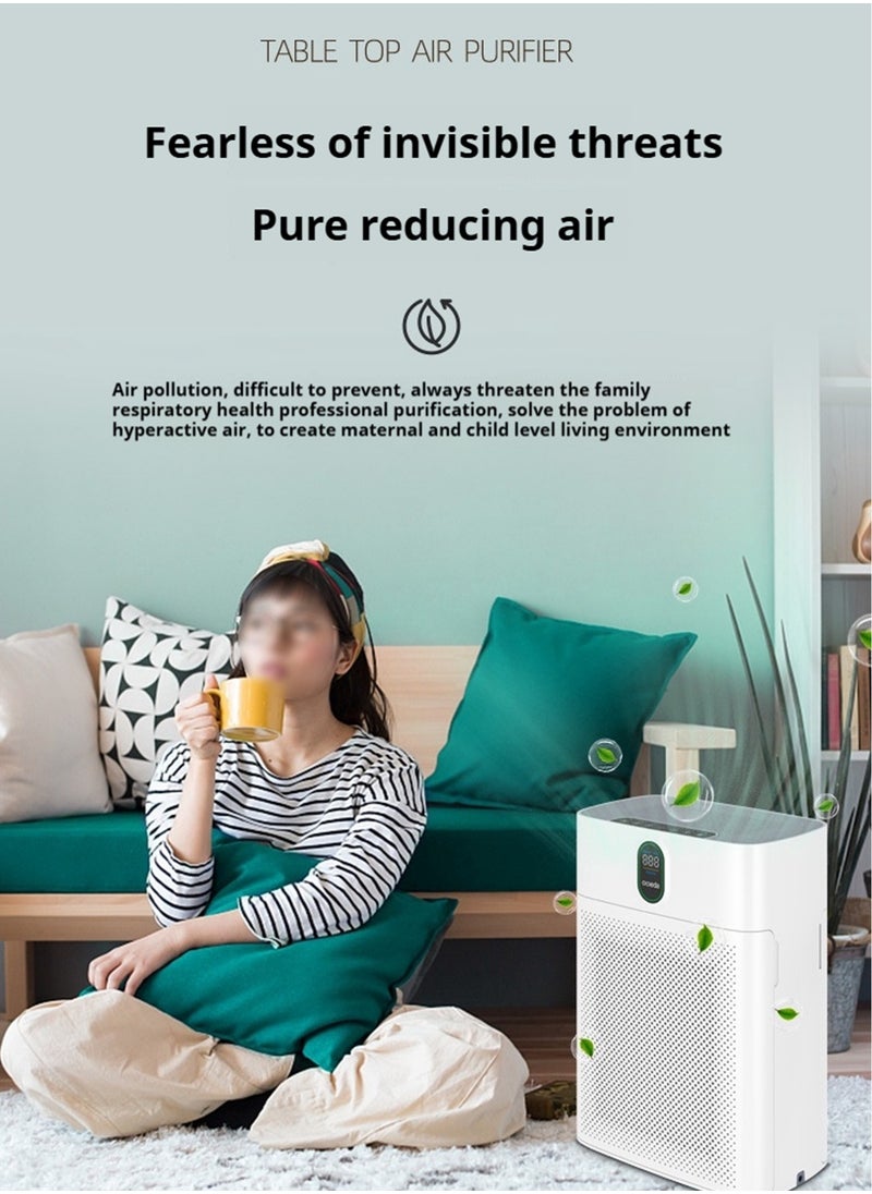 Elysium - Air Purifiers For Home With PM 2.5 Display Air Quality Sensor, True HEPA H13 Filter For Dust, Remove 99.6% Of Pet Hair With Double-sided Air Inlet,24dB Quiet Operation - Image 1