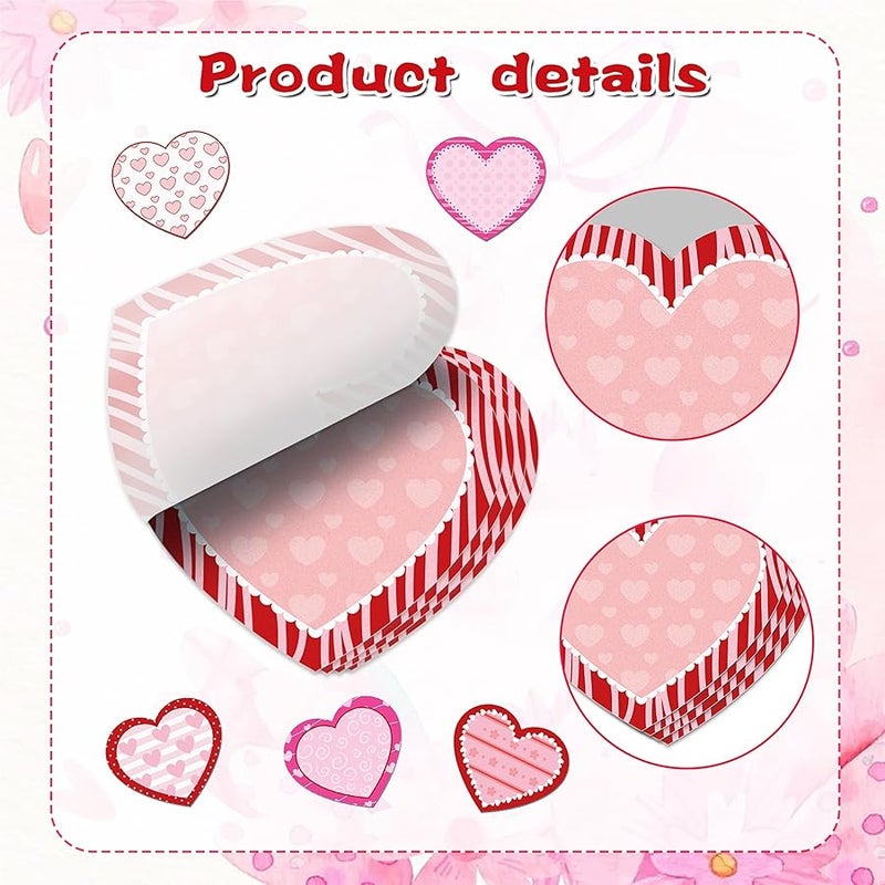 كيوبوت 24 Pack Pink and Red Love Heart Sticky Notes, 3.9x3.4 inch Valentines Day Small Sticky Notes, Mini Sticky Notes Bulk, Love Self Stick Notes - Image 3