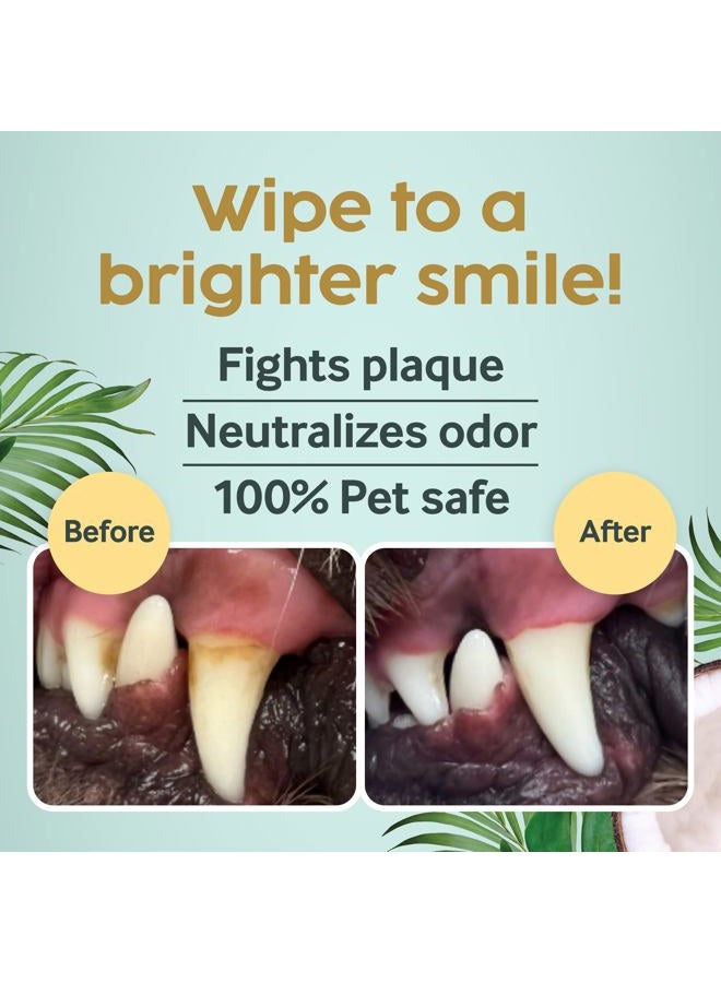 Cocopup Dog Teeth Cleaning Wipes Ear Nose Paws Fur Cleaner Pure Coconut Oil - Image 3