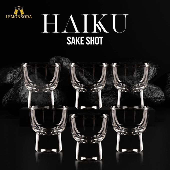 LEMONSODA Clear Shot Glass Set Heavy Base Haiku Sake Shot Glasses for Whiskey, Tequila, Vodka, Espresso, Spirits & Liquor Perfect for Tastings, Parties, Bars, Housewarming Gift (Set of 6-2oz) - Image 1