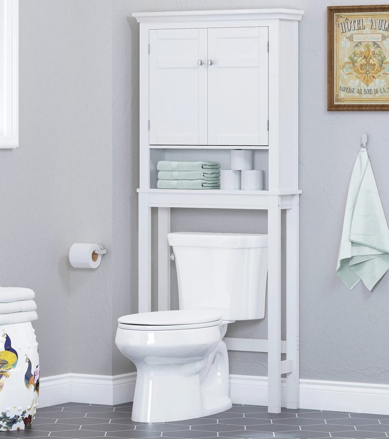 Spirich Over The Toilet Storage Cabinet Bathroom Shelf Over The Toilet Over Toilet Bathroom Organizer White