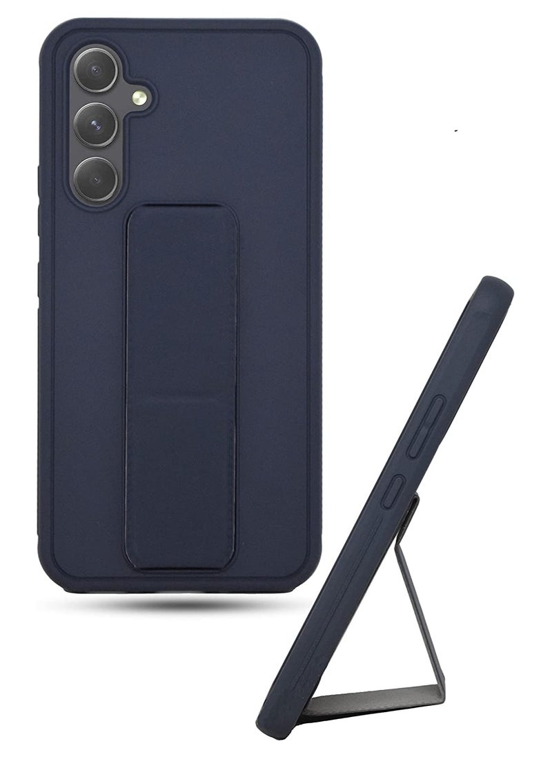 Generic Samsung Galaxy A55 5G Back Stand Case Magnetic Car Holder Soft Silicone Horizontal & Vertical Kickstand Cover Wrist Strap Full protection Case for Samsung Galaxy A55 5G  - Image 1