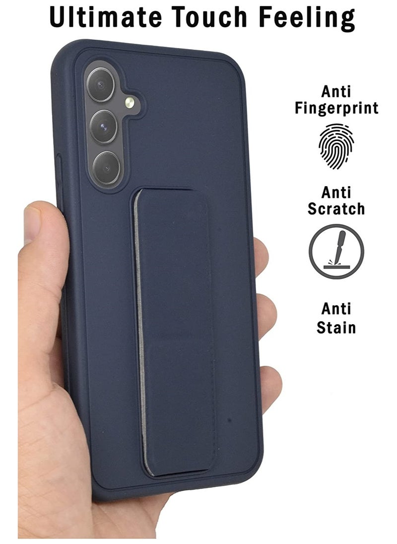 Generic Samsung Galaxy A55 5G Back Stand Case Magnetic Car Holder Soft Silicone Horizontal & Vertical Kickstand Cover Wrist Strap Full protection Case for Samsung Galaxy A55 5G  - Image 3