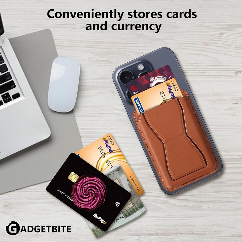 GadgetBite Foldable Mobile Phone Tabletop Stand | Convenient Flap Design Ensures a Comfortable Viewing Angle | Hands-Free Convenience | Hands-Free Convenience. (Brown) - Image 3