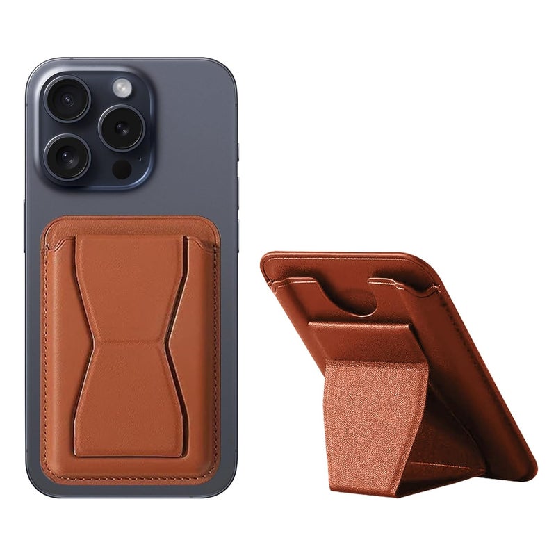 GadgetBite Foldable Mobile Phone Tabletop Stand | Convenient Flap Design Ensures a Comfortable Viewing Angle | Hands-Free Convenience | Hands-Free Convenience. (Brown) - Image 1