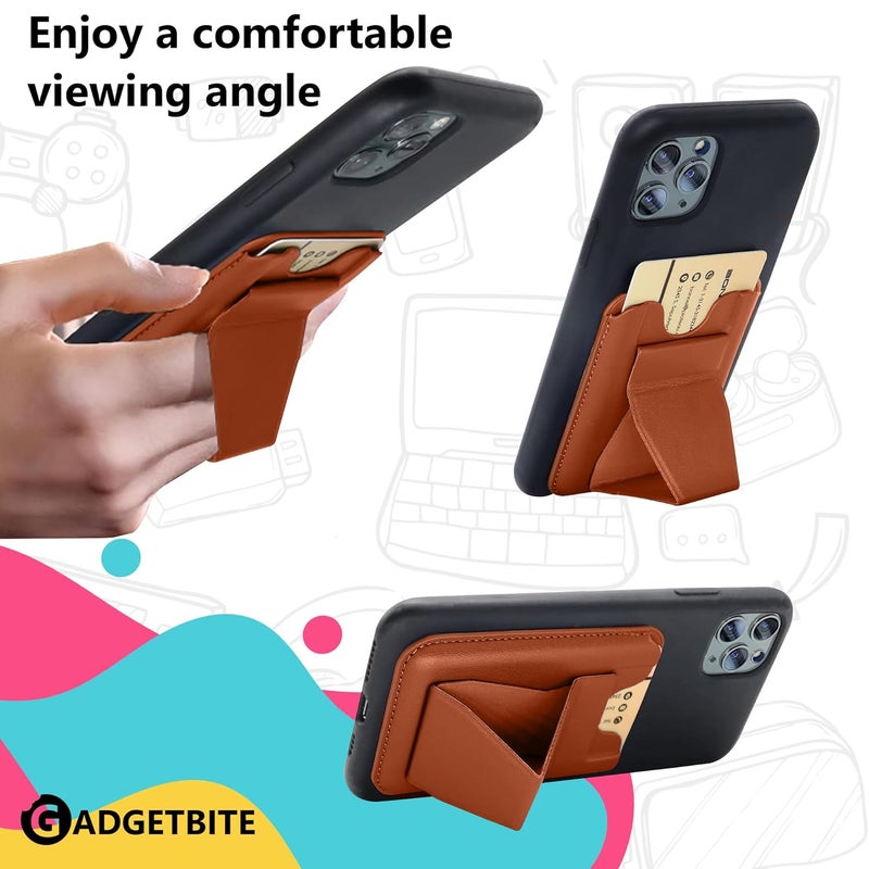 GadgetBite Foldable Mobile Phone Tabletop Stand | Convenient Flap Design Ensures a Comfortable Viewing Angle | Hands-Free Convenience | Hands-Free Convenience. (Brown) - Image 5