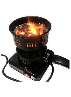 Multifunctional Electric Stove with Single Burner - Porcelain Coated with Removable Handle - Suitable for BBQ, Kettle, Fire Pit, Charcoal, Combination, Black