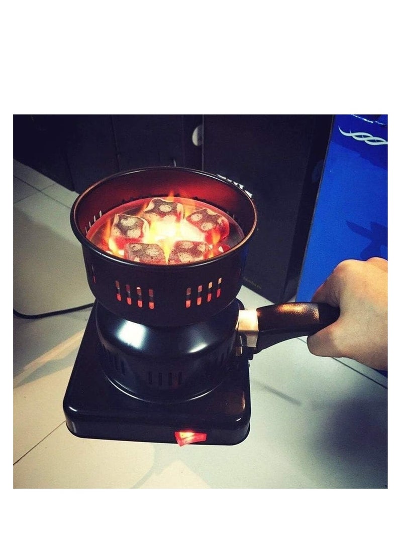Generic - Multifunctional Electric Stove with Single Burner - Porcelain Coated with Removable Handle - Suitable for BBQ, Kettle, Fire Pit, Charcoal, Combination, Black - Image 1