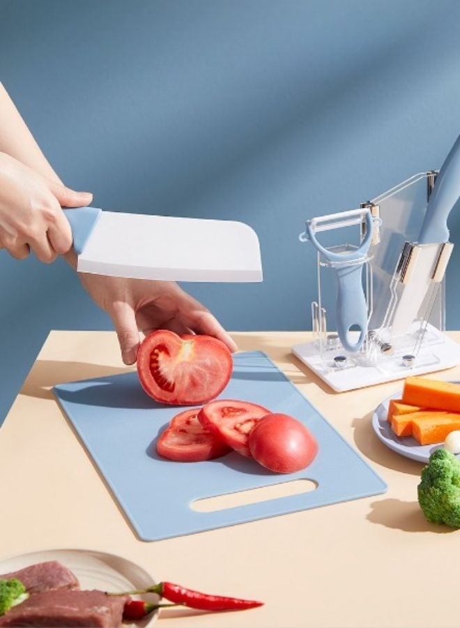 TEN-M JOURNEY Cutting Boards with Non-Slip Base - Set of 4 Ceramic Perfect for Fruits and Vegetables Cutting Board - Mold-Resistant, Easy to Clean, with Hanging Hole Blue  - Image 2