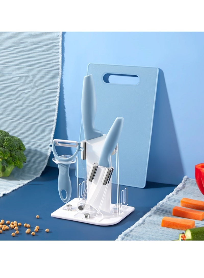 TEN-M JOURNEY Cutting Boards with Non-Slip Base - Set of 4 Ceramic Perfect for Fruits and Vegetables Cutting Board - Mold-Resistant, Easy to Clean, with Hanging Hole Blue  - Image 1