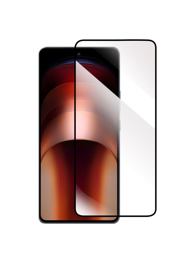 For VIVO IQOO Z9 Tempered Film 12 HD 11 Mobile Phone X200 Mini Full Screen Y28 Glass Protection-Color:(2.5D Large Arc Reinforced Electroplating Anti-fingerprint) Full Screen Black-Size:V29E - Image 1