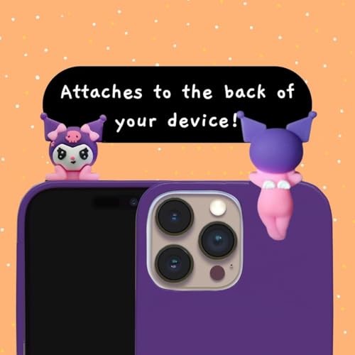 MeeTo Kuromi Peeking Character Sticker & Mini Figure Set Cute Cartoon Wall & Laptop Decor |Anime-Style Peek Stickers for Laptops, Monitors, Mirrors, Picture Frames, Doors & More [Pack of 2] - Image 4