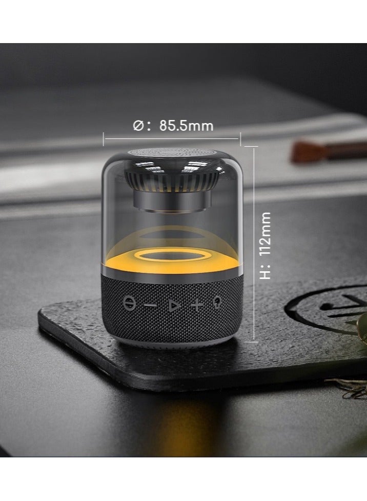 general Portable wireless speaker, powerful 8W 360-degree HD stereo speakers with TWS, retro LED light show, 4 hours of playtime, USB media port, TF card slot and 3.5mm port for Bluetooth devices, colorful black - Image 3