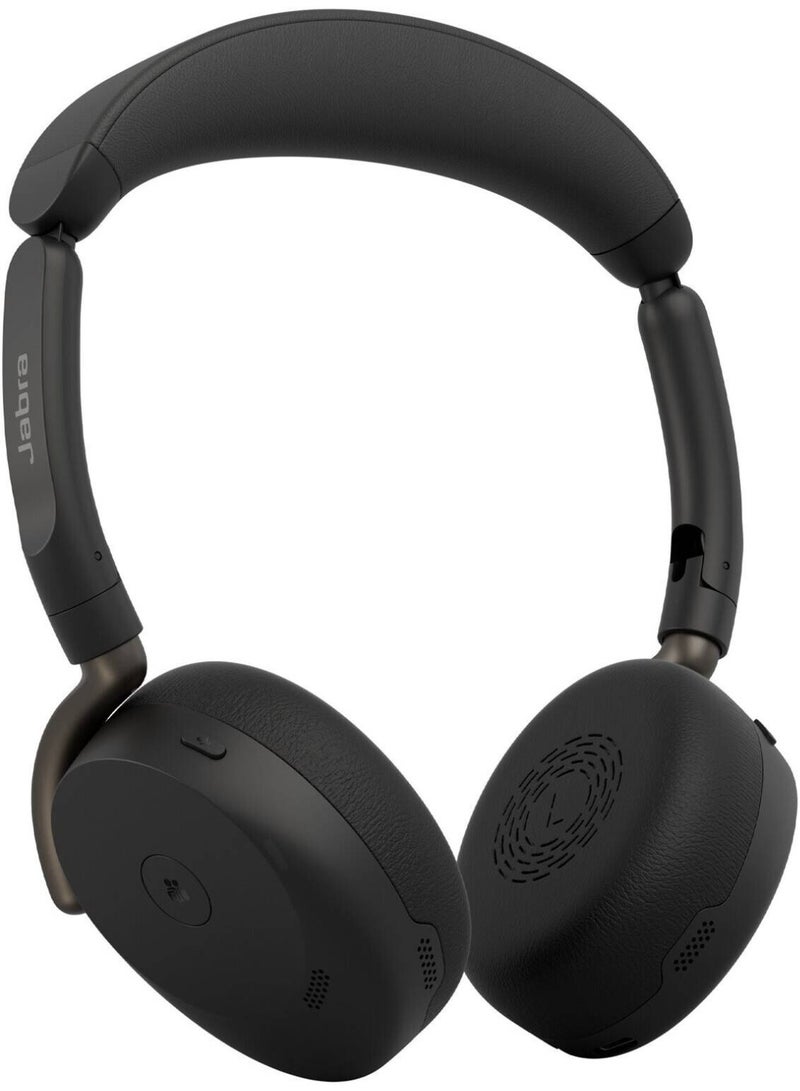 Jabra Evolve3 65 Flex Wireless Headset, Microsoft Teams Certified, USB-A with Link 390a Bluetooth Dongle, Adaptive ANC, 6-Mic ClearVoice AI Noise Reduction, Spatial Sound, 28mm Speakers, Bluetooth 5.3, Multipoint, Up to 80 Hours Music, Black | 36699-999-999 - Image 1
