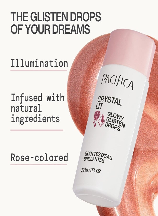 Pacifica Crystal Lit Glowy Glisten Drops - Face Makeup - Shimmery Multi-Use Liquid Blush/Highlighter for Radiant, Dewy Cheeks Luminous Glow Clean Beauty Vegan & Cruelty-Free Dermatologist Tested - Image 2