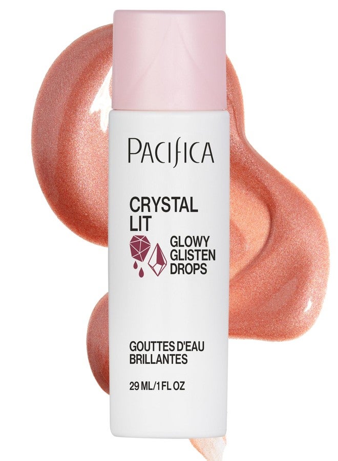 Pacifica Crystal Lit Glowy Glisten Drops - Face Makeup - Shimmery Multi-Use Liquid Blush/Highlighter for Radiant, Dewy Cheeks Luminous Glow Clean Beauty Vegan & Cruelty-Free Dermatologist Tested - Image 1