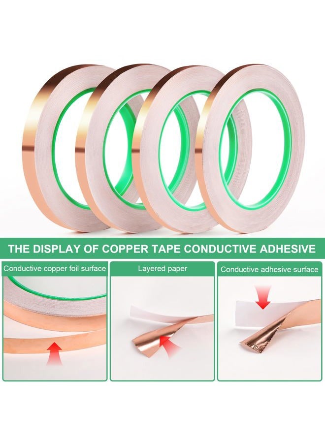 LOVIMAG Copper Foil Tape, Conductive Copper Tape 4 Sizes (0.2/0.24/0.3/0.4Inch) x82.5FT, Copper Tape Conductive Adhesive for Stained Glass, Guitar and EMI Shielding, Electrical Repairs, Grounding - Image 4