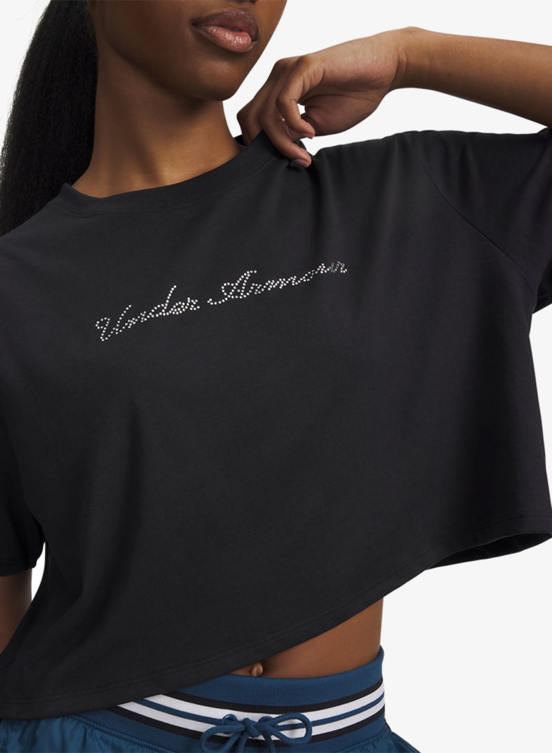 UNDER ARMOUR Essential Logo Cropped T-Shirt - Image 3