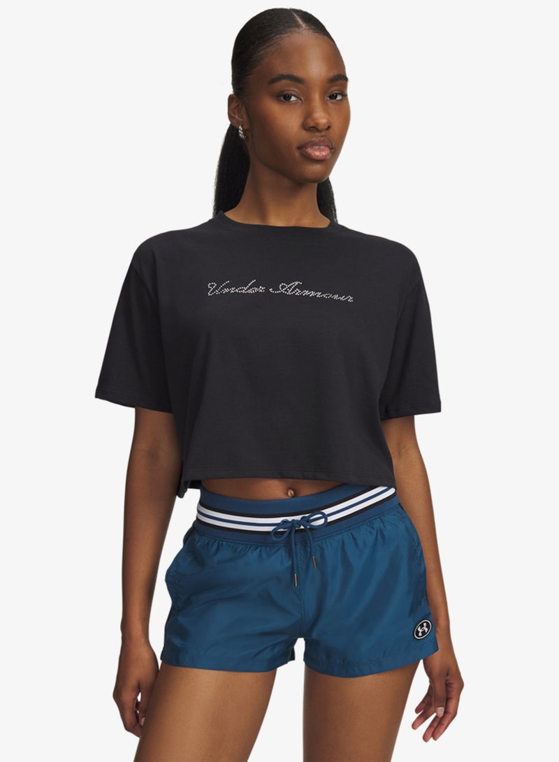 UNDER ARMOUR Essential Logo Cropped T-Shirt - Image 1