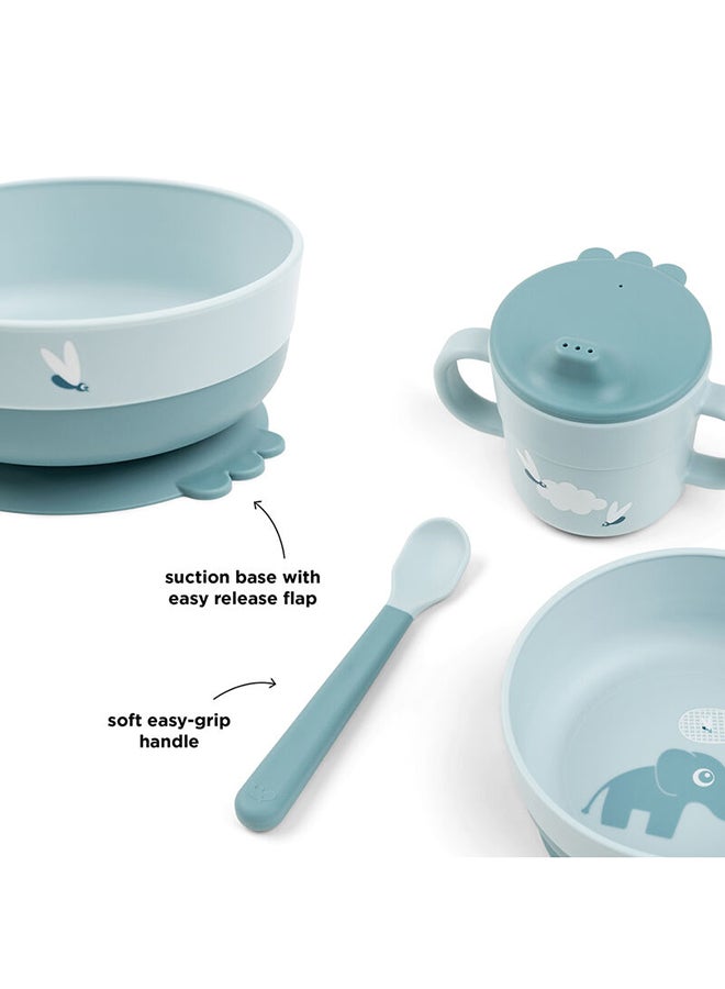 done by deer Foodie First Meal Set Elphee Blue | Baby Bowl, Spoon  And  Mini Mug Set | Easy-Grip | Non-Slip Base | Durable  And  Dishwasher Safe - Image 3