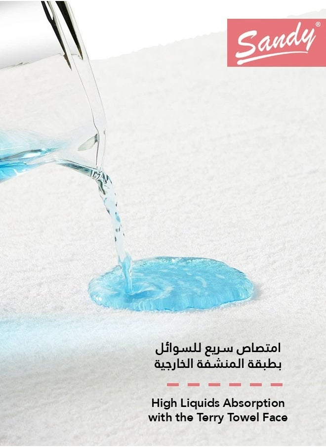 ساندي ساندي طقم واقي وسادة عالي الجودة مقاوم للماء من قطعتين, مضاد الحساسية وجيد التهوية ويحمي من عث الغبار والأوساخ, مقاس كوين: 50 × 75 سم، ابيض  - Image 5