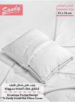 Sandy Sandy Latex Premium Waterproof Pillow Protector 2-Pieces Flap Protector Pillow Case Set - Hypoallergenic, Breathable and Dust Mite Protecting (Queen Size: 51*76 cm, White)  - Image 3