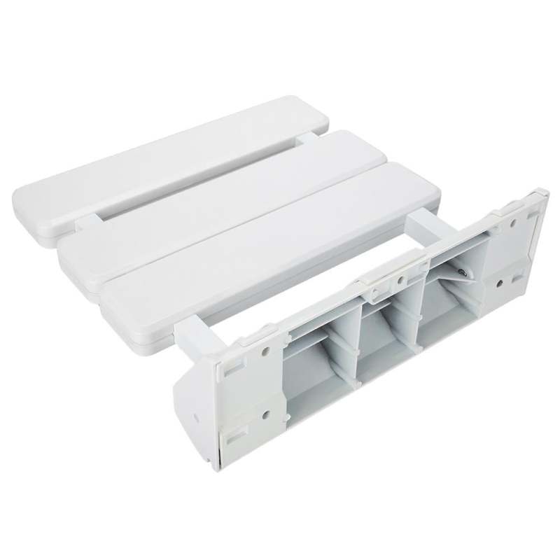 Shower Seat Wall Mounted Foldable Bench Space-Saving Design - Heavy-Duty 130 kg Load Capacity Corrosion-Resistant ABS Aluminum Shower Chair for Small Bathrooms Sauna Rooms - Image 4