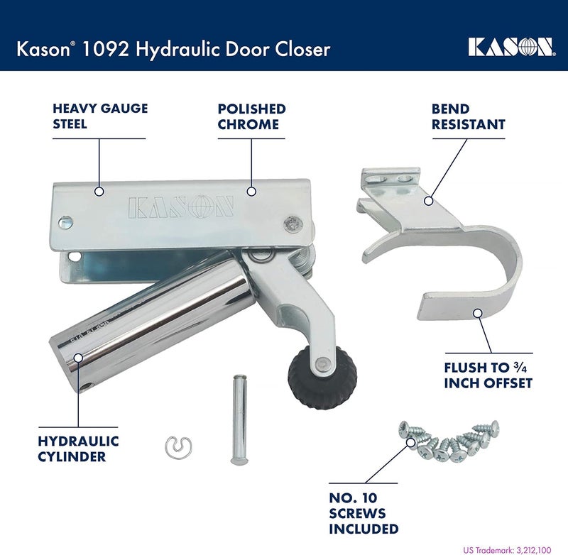 KASON 1092 Hydraulic Door Closer, Flush to 3/4 Inch Offset - Image 2