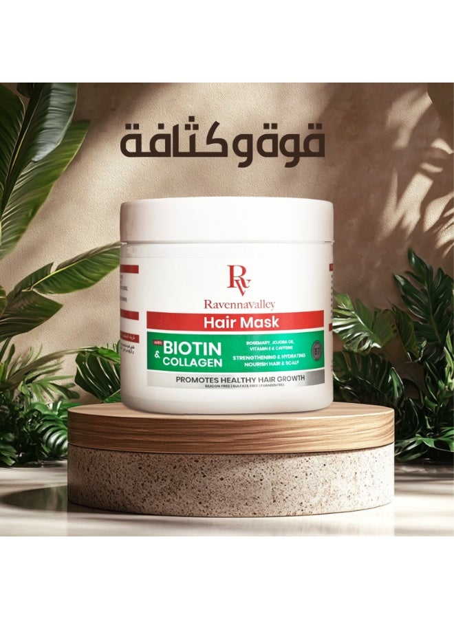 RavennaValley HAIR Mask Biotin & Collagen - 500gm - Image 4
