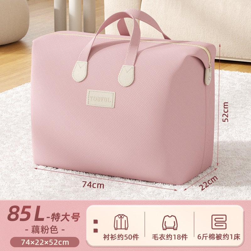 Extra Large Capacity Vacuum Compression Bag For Clothes And Quilts Moving Storage Organizing Bag Weaving Bag No Air Extraction 85l-lotus pink [74*22*52cm] 