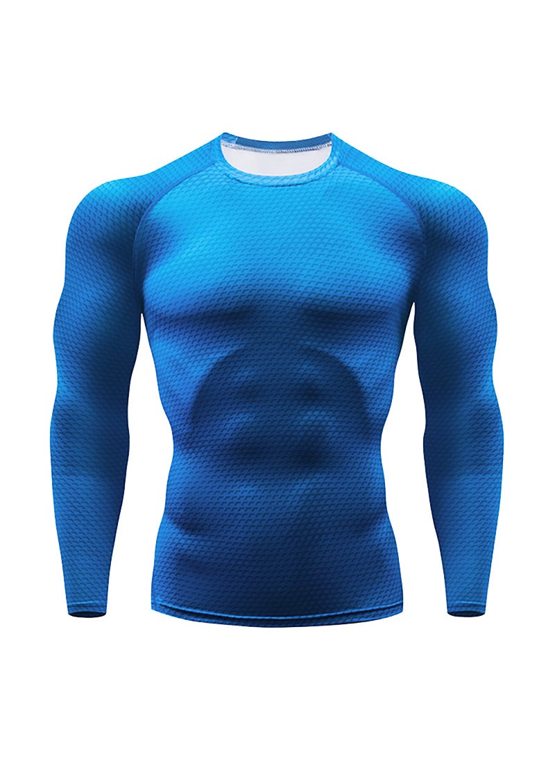 Generic - Mens PRO Training Sport Long Sleeve Quick-Dry Compression T-Shirt Red - Image 1
