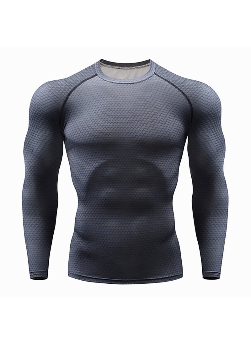 Generic - Mens PRO Training Sport Long Sleeve Quick-Dry Compression T-Shirt Red - Image 1