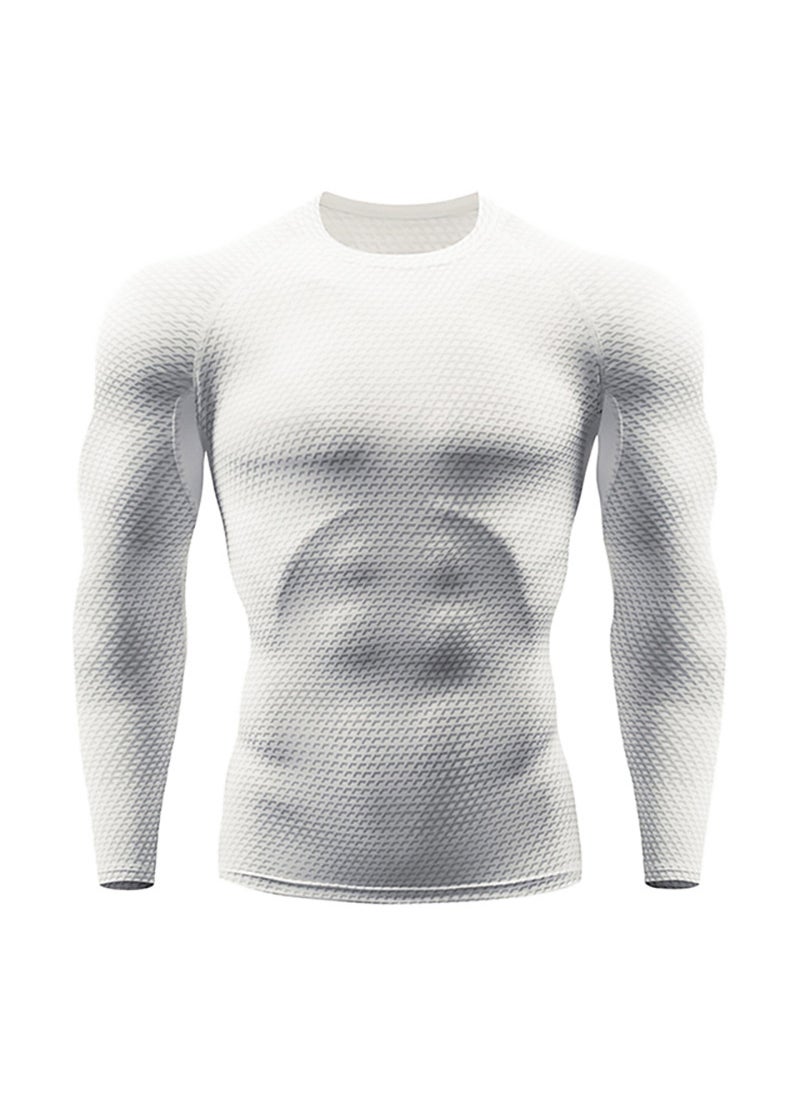 Generic - Mens PRO Training Sport Long Sleeve Quick-Dry Compression T-Shirt Red - Image 1