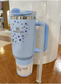 Stanley Olivia Rodrigo H2.0 Flow State Stainless Steel Tumbler with Handle and Straw Lid Insulated Reusable Cup for Water, Coffee, Smoothies & More, Travel Mug, Cupholder Friendly 40 oz Blue  - Image 4